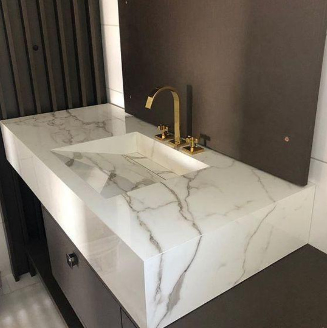 Bathroom Vanity for Macchia-Gold-White-Sintered in Sungai Long